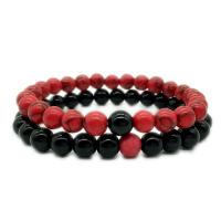 Ágata negra Pulsera, con Pinus koraiensis, diferentes materiales para la opción & unisexo & diferentes estilos para la opción & protección contra la radiación, 8mm, longitud:aproximado 7 Inch, 2Strandsfilamento/Grupo, Vendido por Grupo