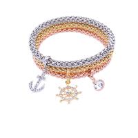 Zink Legierung Strass Armbänder, Zinklegierung, plattiert, Laterne Kette & verschiedene Stile für Wahl & für Frau & mit Strass, Länge:ca. 7.5 ZollInch, 3SträngeStrang/setzen, verkauft von setzen