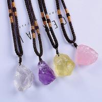 Quartz Necklace, Nuggets, Unisex 20-25mm Approx 14.9 Inch 