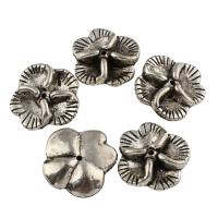 Cuenta Plástica De CCB, plástico recubierto de cobre, Flor, chapado en color de platina, ennegrezca, 22x21x6mm, agujero:aproximado 1mm, 20PCs/Bolsa, Vendido por Bolsa