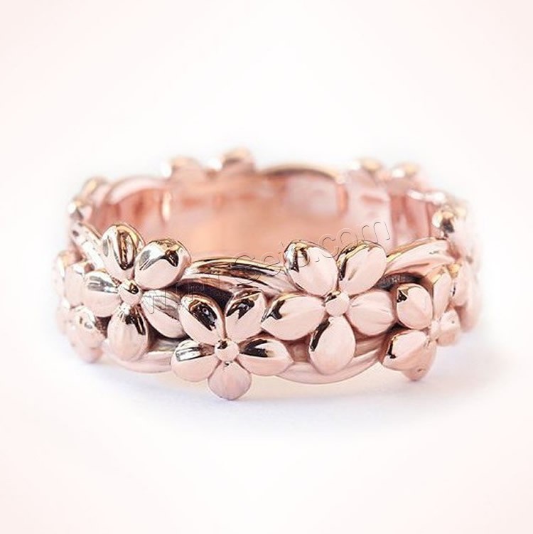 Zinc Alloy Finger Ring, Rose, rose gold color plated, different size for choice & for woman, Sold By PC