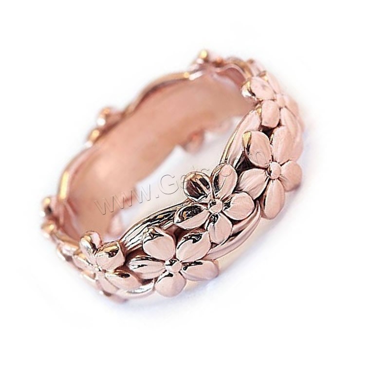 Zinc Alloy Finger Ring, Rose, rose gold color plated, different size for choice & for woman, Sold By PC