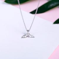 Zircon cubique Micro Pave collier en argent sterling, Argent sterling 925, avec 1.18lnch chaînes de rallonge, Plaqué de platine, chaîne ovale & pavé de micro zircon & pour femme Environ 15 pouce, Vendu par brin