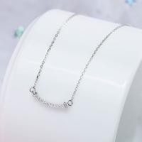 Zircon cubique Micro Pave collier en argent sterling, Argent sterling 925, avec 1.8lnch chaînes de rallonge, Plaqué de platine, chaîne ovale & pavé de micro zircon & pour femme Environ 14 pouce, Vendu par brin