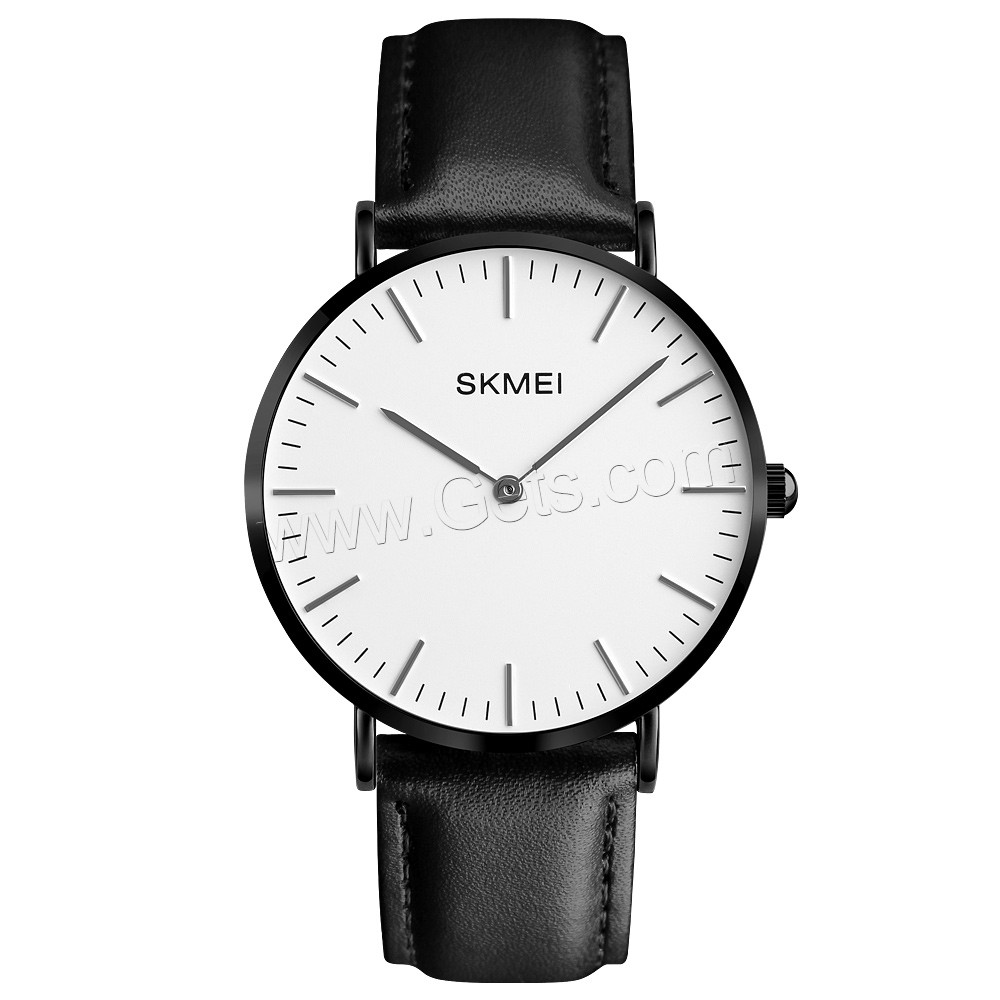 Montre à bijoux pour homme SKmei®, cuir de peau de vache, avec cadran en alliage de zinc & verre, Placage, réglable & styles différents pour le choix, plus de couleurs à choisir, Vendu par PC