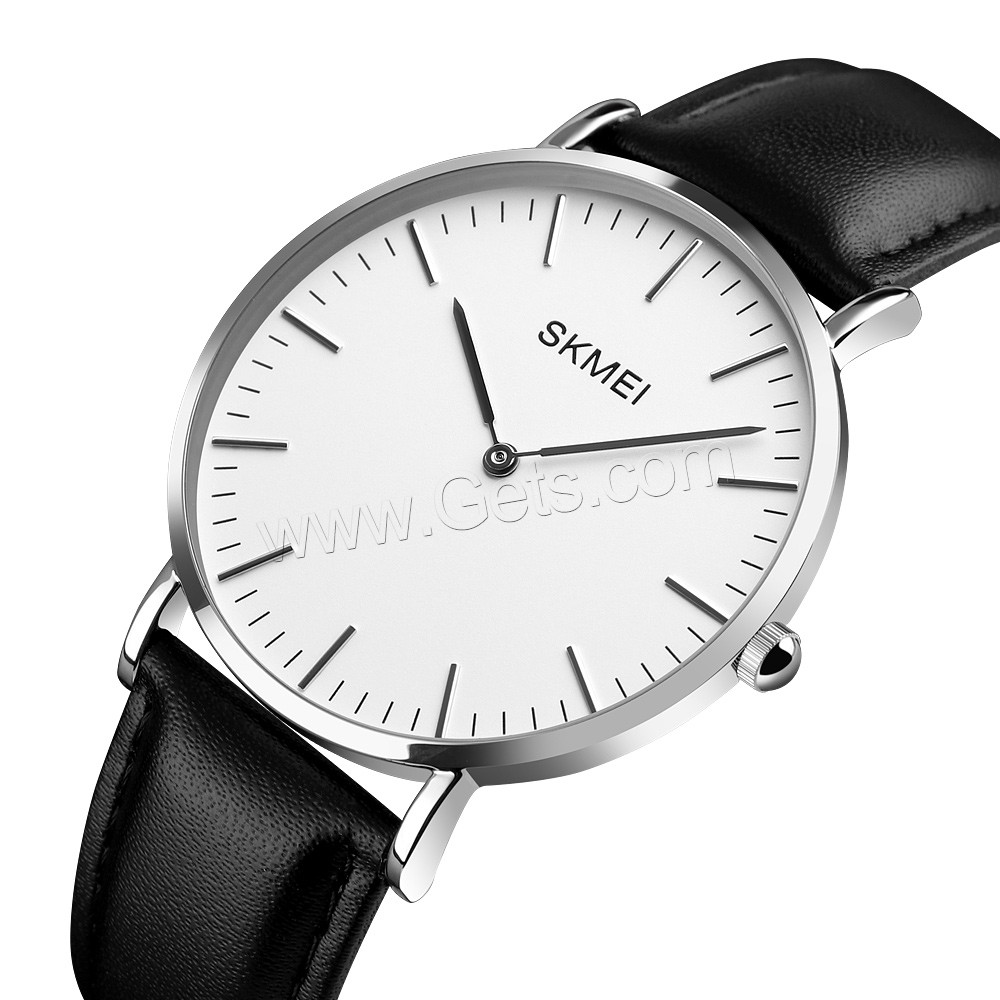 Montre à bijoux pour homme SKmei®, cuir de peau de vache, avec cadran en alliage de zinc & verre, Placage, réglable & styles différents pour le choix, plus de couleurs à choisir, Vendu par PC