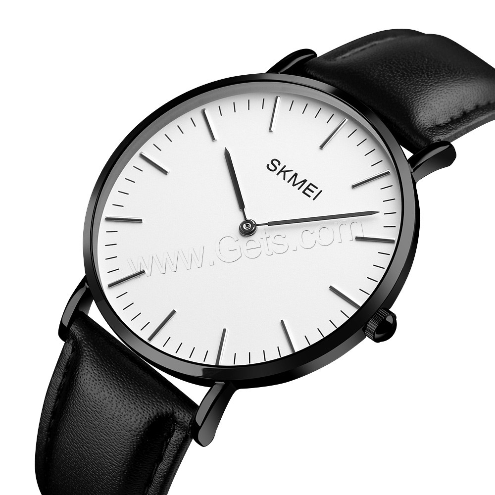 Montre à bijoux pour homme SKmei®, cuir de peau de vache, avec cadran en alliage de zinc & verre, Placage, réglable & styles différents pour le choix, plus de couleurs à choisir, Vendu par PC