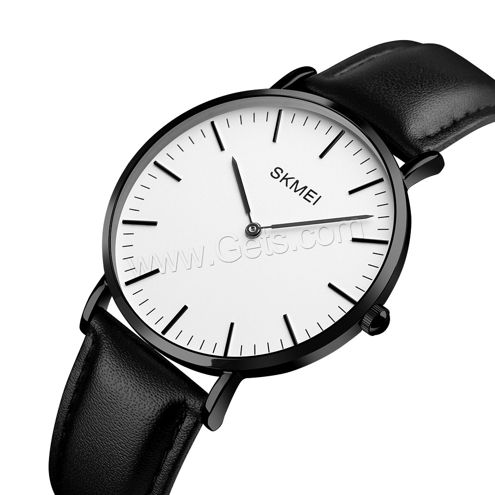 Montre à bijoux pour homme SKmei®, cuir de peau de vache, avec cadran en alliage de zinc & verre, Placage, réglable & styles différents pour le choix, plus de couleurs à choisir, Vendu par PC