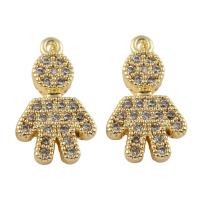 Cubic Zirconia Micro Pave Brass Pendant, Cartoon, real gold plated, micro pave cubic zirconia, nickel, lead & cadmium free Approx 2mm 