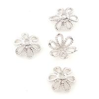 Brass Bead Cap, Flower, platinum plated, nickel, lead & cadmium free Approx 1.5mm 