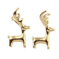 Animal Brass Pendants, Deer, real gold plated, nickel, lead & cadmium free Approx 1mm 