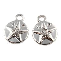 Brass Jewelry Pendants, Flat Round, platinum plated, nickel, lead & cadmium free Approx 3mm 