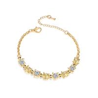 Circonita Aleación de zinc pulsera, con 55mm extender cadena, Tortuga, chapado en color dorado, micro arcilla de zirconia cúbica & para mujer, 12x8mm, longitud:aproximado 6.18 Inch, Vendido por Sarta