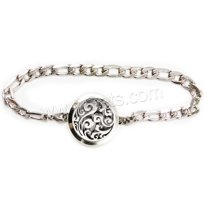 Stainless Steel Chain Bracelets, different size for choice & oval chain & different styles for choice & for woman, original color, Length:Approx 7.8 Inch, Sold By Strand