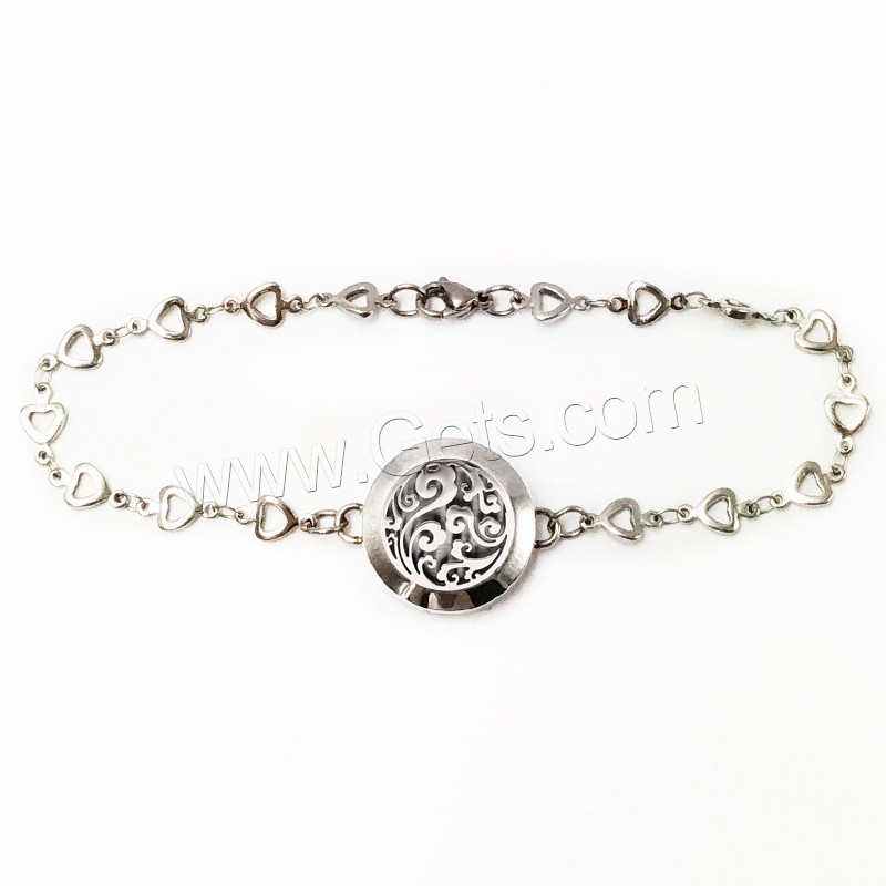 Stainless Steel Chain Bracelets, different size for choice & oval chain & different styles for choice & for woman, original color, Length:Approx 7.8 Inch, Sold By Strand