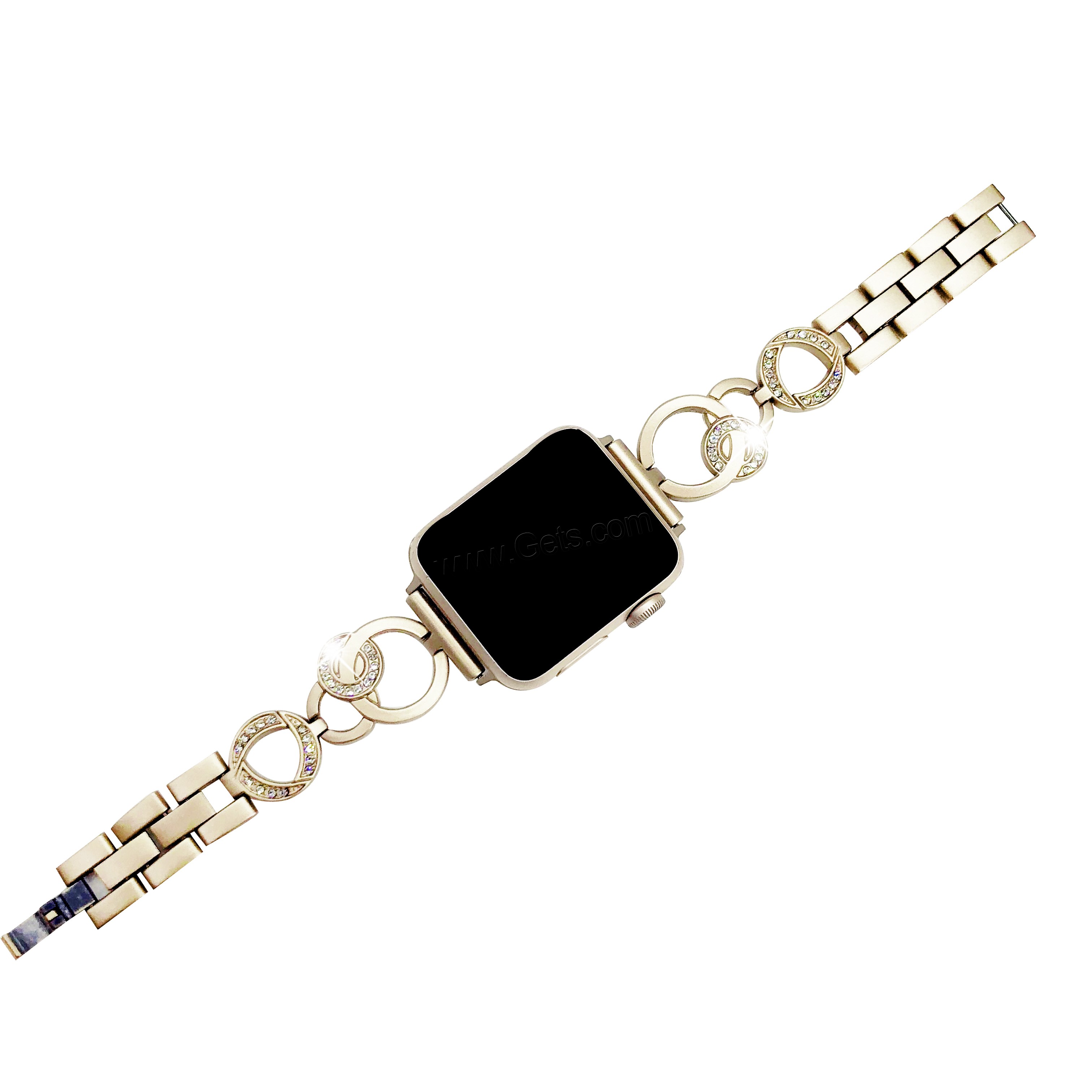 alliage de zinc bracelet de montre, Placage, pour Apple Watch & normes différentes pour le choix & avec strass, plus de couleurs à choisir, Longueur:Environ 7 pouce, Vendu par brin