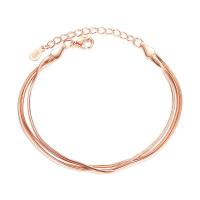 Brass Bracelets, with 3cm extender chain, plated, snake chain & for woman nickel, lead & cadmium free Approx 6.7 Inch 