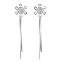 Rhinestone Brass Drop Earring, platinum plated, for woman & with rhinestone, nickel, lead & cadmium free 