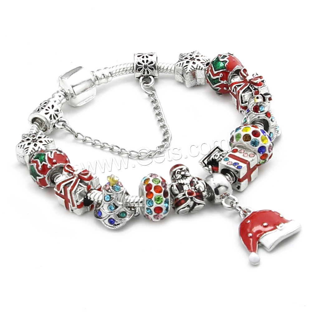 alliage de zinc bracelet European, avec argile, Placage de couleur argentée, longueur différente pour le choix & chaîne serpent & pour femme & émail, Vendu par brin