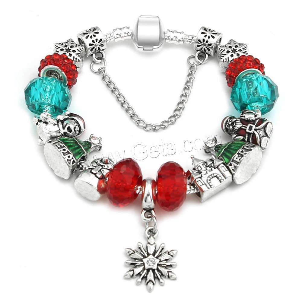 alliage de zinc bracelet European, avec chalumeau, Placage de couleur argentée, longueur différente pour le choix & chaîne serpent & pour femme & émail, Vendu par brin