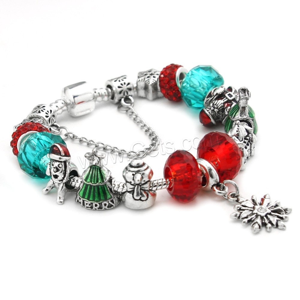 alliage de zinc bracelet European, avec chalumeau, Placage de couleur argentée, longueur différente pour le choix & chaîne serpent & pour femme & émail, Vendu par brin