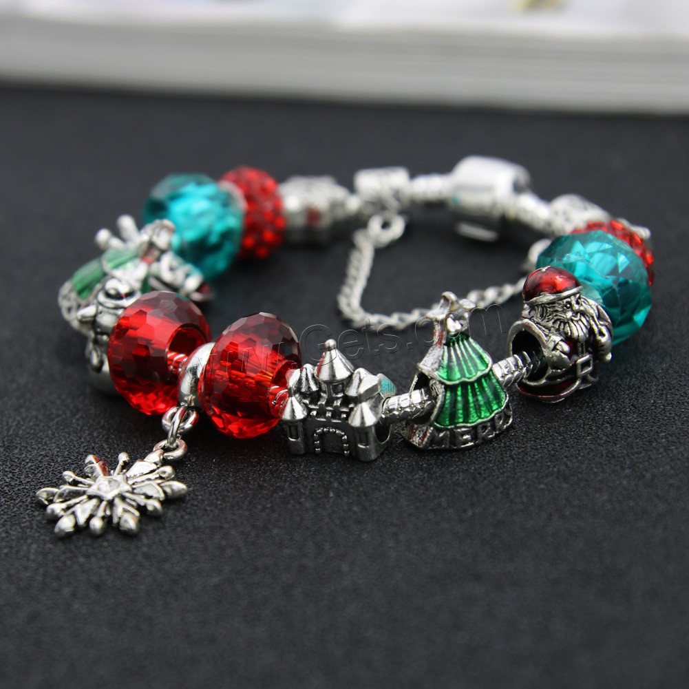 alliage de zinc bracelet European, avec chalumeau, Placage de couleur argentée, longueur différente pour le choix & chaîne serpent & pour femme & émail, Vendu par brin