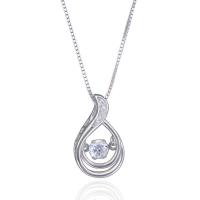 Pendentifs en strass argent , Argent sterling 925, larme, Placage de couleur argentée, avec strass Environ 3-5mm, Vendu par PC