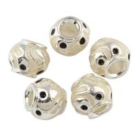 Enamel Zinc Alloy European Beads, Drum, platinum color plated, without troll Approx 5mm 