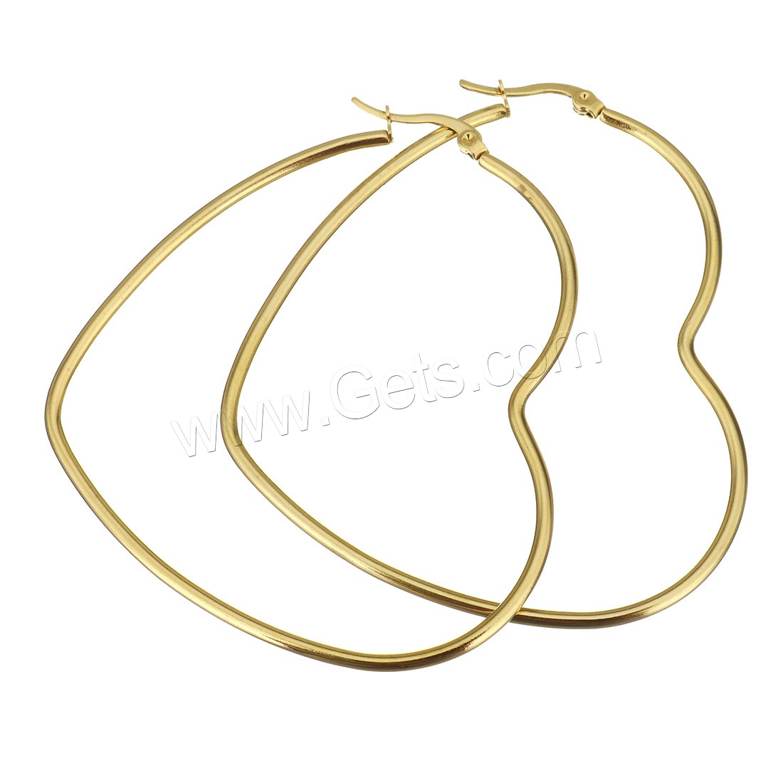 Boucle d'oreille en acier inoxydable Hoop, coeur, Placage, normes différentes pour le choix & pour femme, plus de couleurs à choisir, Vendu par paire