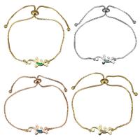 Brass Bracelet, with Opal, Gecko, plated, adjustable & box chain & for woman 1mm Approx 5-8 Inch 