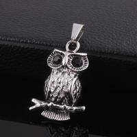 Stainless Steel Animal Pendants, Owl, blacken Approx 3-5mm 