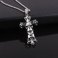 Stainless Steel Cross Pendants, blacken 1.1mm Approx 3-5mm 