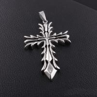 Stainless Steel Cross Pendants, with rhinestone & blacken Approx 3-5mm 