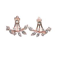 Zinc Alloy Rhinestone Stud Earring, plated & for woman & with rhinestone 