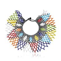 perles de rocaille en verre Collier Tour de cou, avec 7.1inch chaînes de rallonge, pour femme, 95mm Environ 13.5 pouce, Vendu par brin