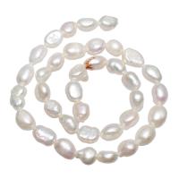 Baroque Cultured Freshwater Pearl Beads, Nuggets, natural, white, 8-9mm Approx 0.8mm Approx 14.5 Inch 