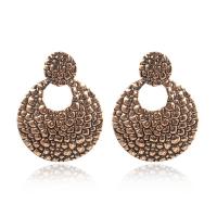 Zinc Alloy Drop Earring, Flat Round, plated, for woman 