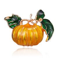 Zinc Alloy Brooch, plated, Halloween Jewelry Gift & for woman & enamel, yellow 