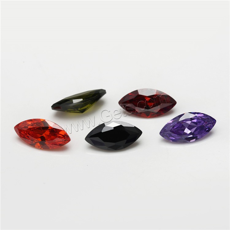 Cabochons en zircone cubique, zircon cubique, oeil de cheval, normes différentes pour le choix & dos de Rivoli, couleurs mélangées, Vendu par PC