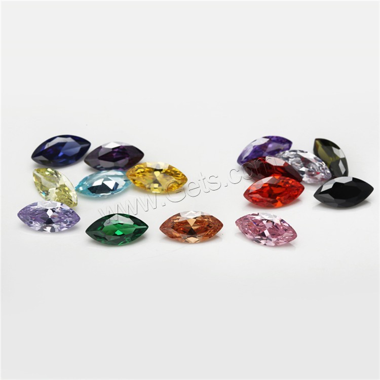 Cabochons en zircone cubique, zircon cubique, oeil de cheval, normes différentes pour le choix & dos de Rivoli, couleurs mélangées, Vendu par PC