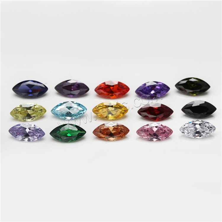 Cabochons en zircone cubique, zircon cubique, oeil de cheval, normes différentes pour le choix & dos de Rivoli, couleurs mélangées, Vendu par PC