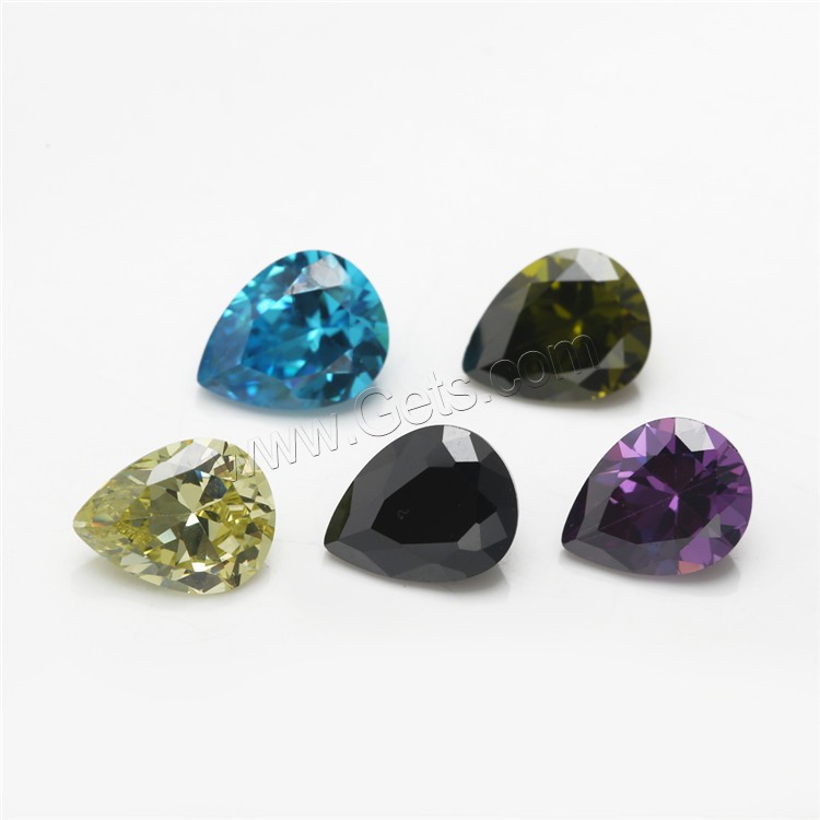 Cabochons en zircone cubique, zircon cubique, coeur, normes différentes pour le choix & dos de Rivoli, couleurs mélangées, 15PC/sac, Vendu par sac