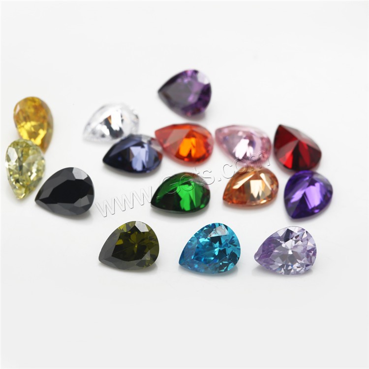 Cabochons en zircone cubique, zircon cubique, coeur, normes différentes pour le choix & dos de Rivoli, couleurs mélangées, 15PC/sac, Vendu par sac