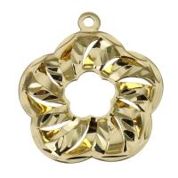 Pendentifs en laiton de fleur, Plaqué d'or Environ 2mm, Vendu par PC