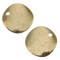 Brass Jewelry Pendants, Flat Round, real gold plated Approx 1mm 