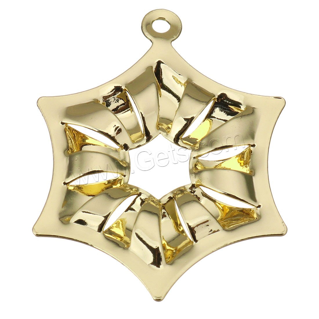 Pendentifs en laiton de fleur, Plaqué d'or, normes différentes pour le choix, Vendu par PC