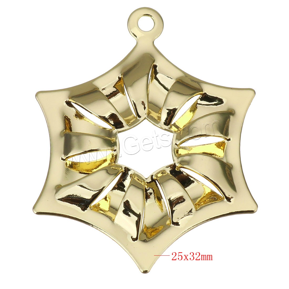 Pendentifs en laiton de fleur, Plaqué d'or, normes différentes pour le choix, Vendu par PC