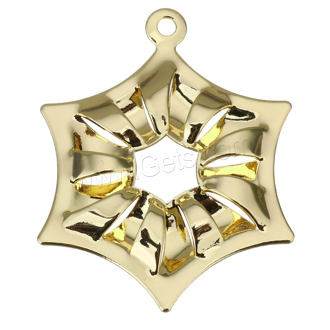 Pendentifs en laiton de fleur, Plaqué d'or, normes différentes pour le choix, Vendu par PC