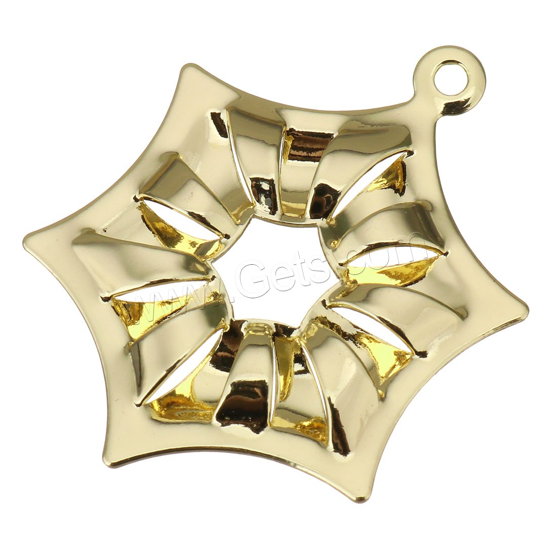 Pendentifs en laiton de fleur, Plaqué d'or, normes différentes pour le choix, Vendu par PC