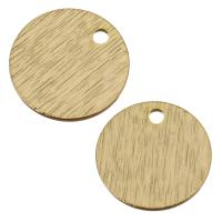 Brass Jewelry Pendants, Flat Round, real gold plated Approx 1mm 